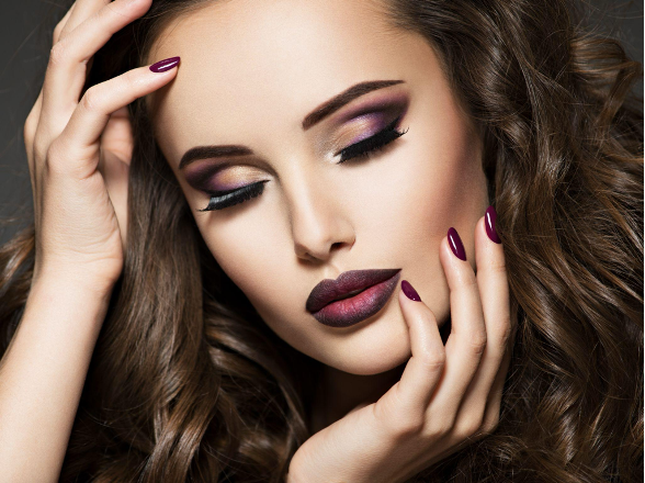 a girl showing off her nails